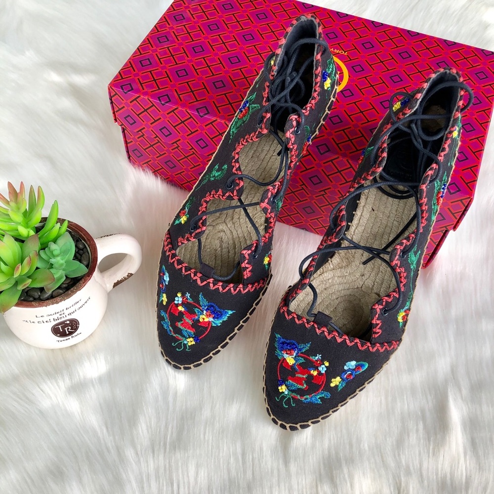 NWT Tory Burch Sonoma Espadrille Flats Size 8 1/2 - Picture 1 of 6